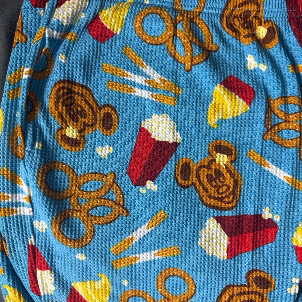 NWOT Disney Parks 1X Thermal Pajama Sleep Pants Mickey Waffles DOLE Whitp Churro - Picture 6 of 8